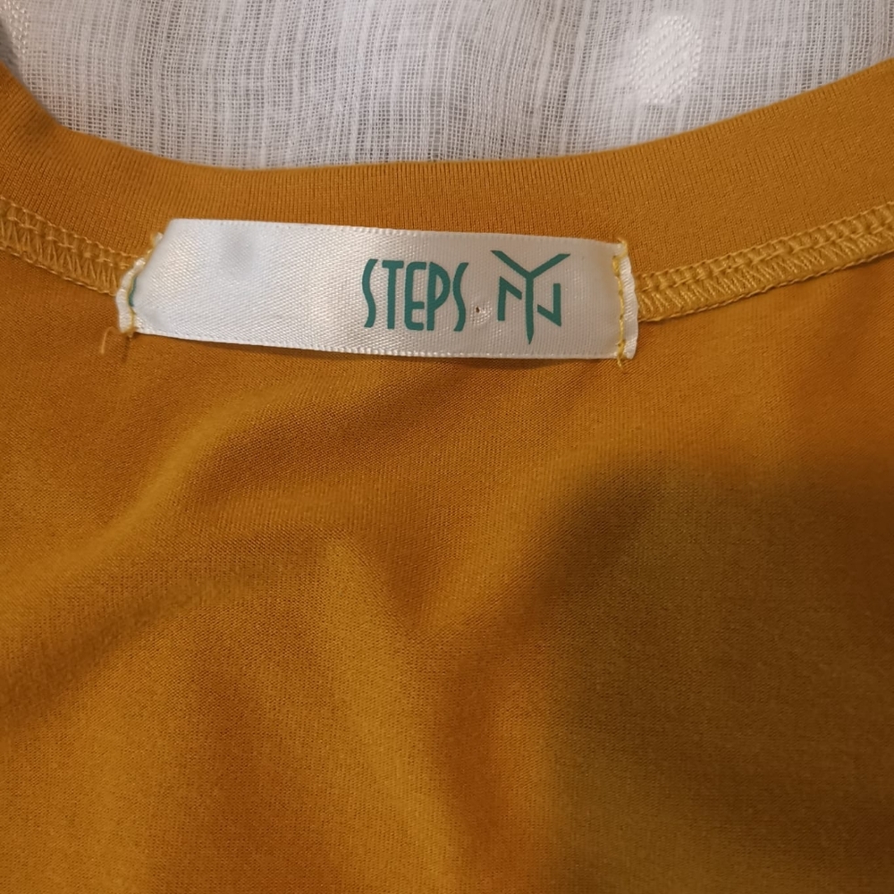 Steps NY T-Shirt Mustard Yellow Sz S - Picture 6 of 8
